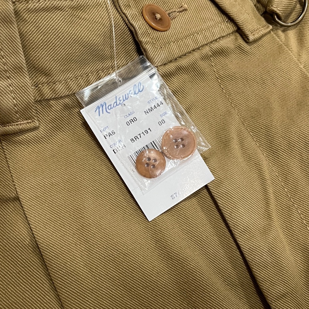 Madewell Dark Khaki Chino Women’s Cargo Shorts Size 00 New With Tags - Picture 6 of 8